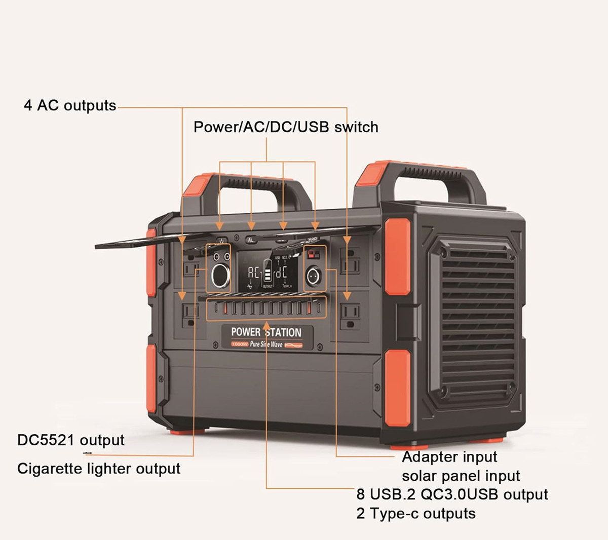1200w solar portable power station