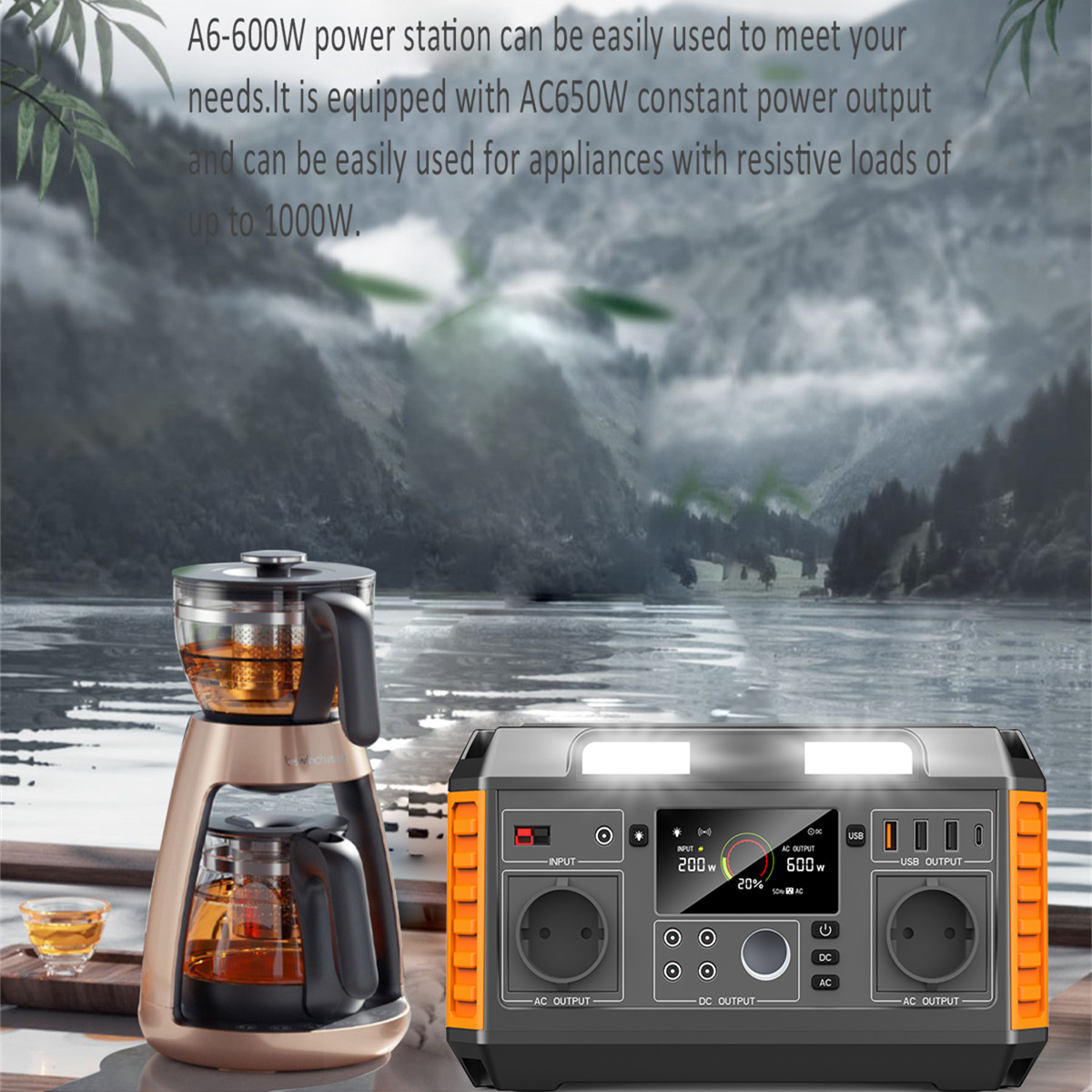600w solar portable power station