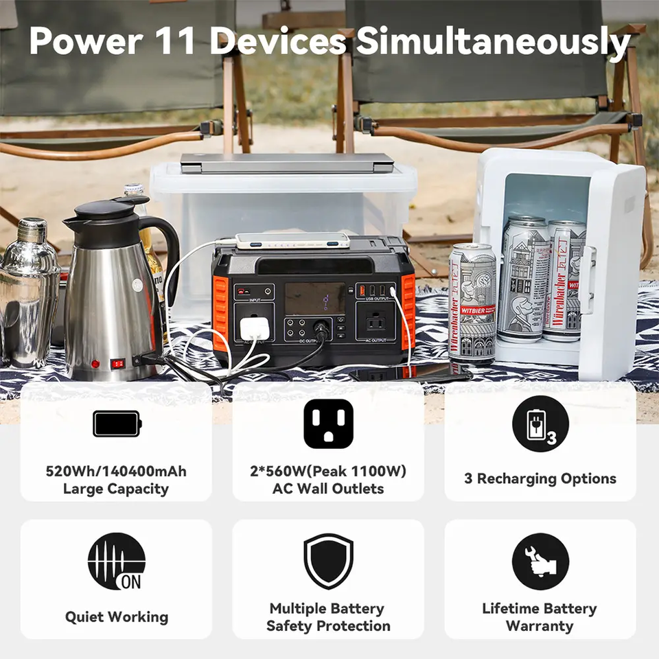 600w solar portable power station