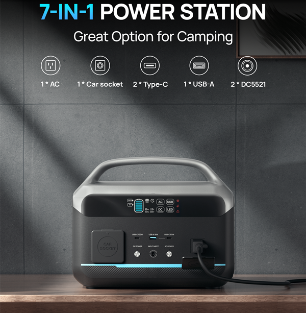 600w solar portable power station