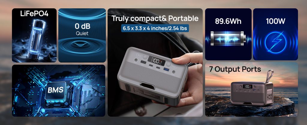 100w solar portable power station