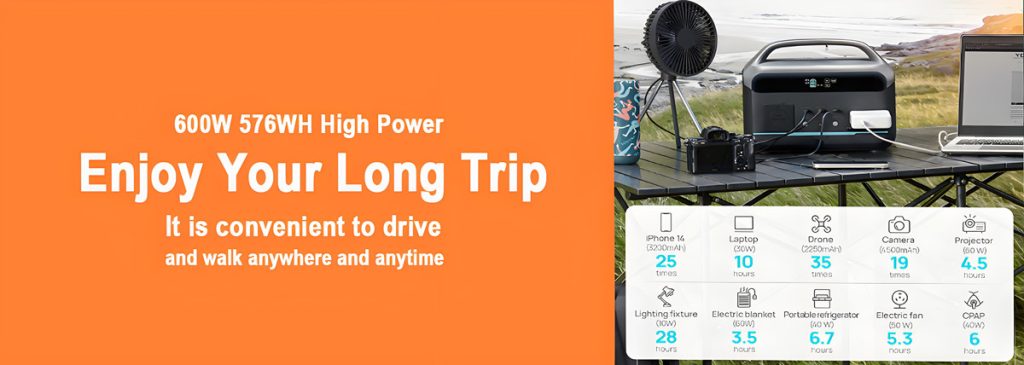 600w solar portable power station