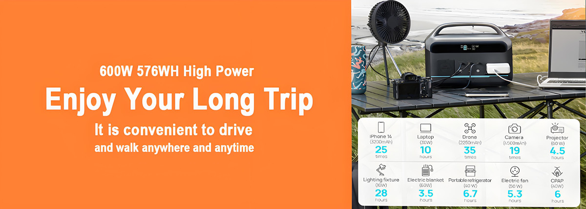 600w solar portable power station