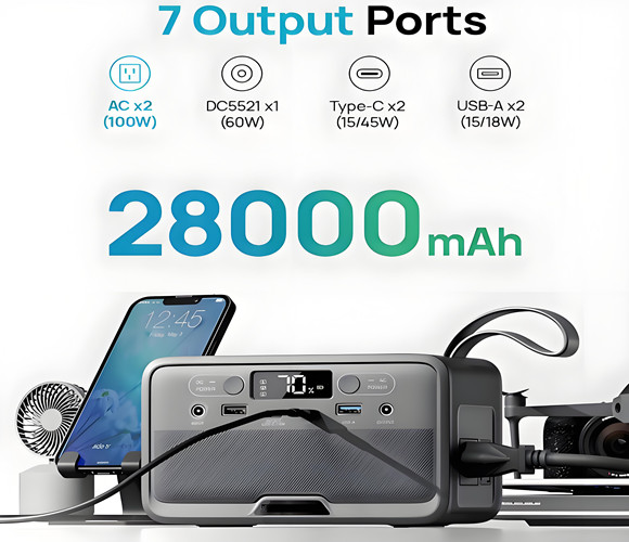 100w solar portable power station